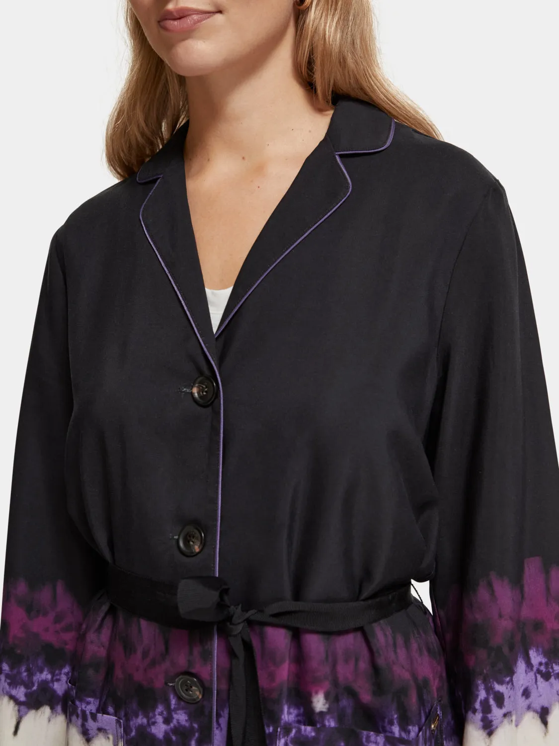 Tie-dyed pyjama blazer