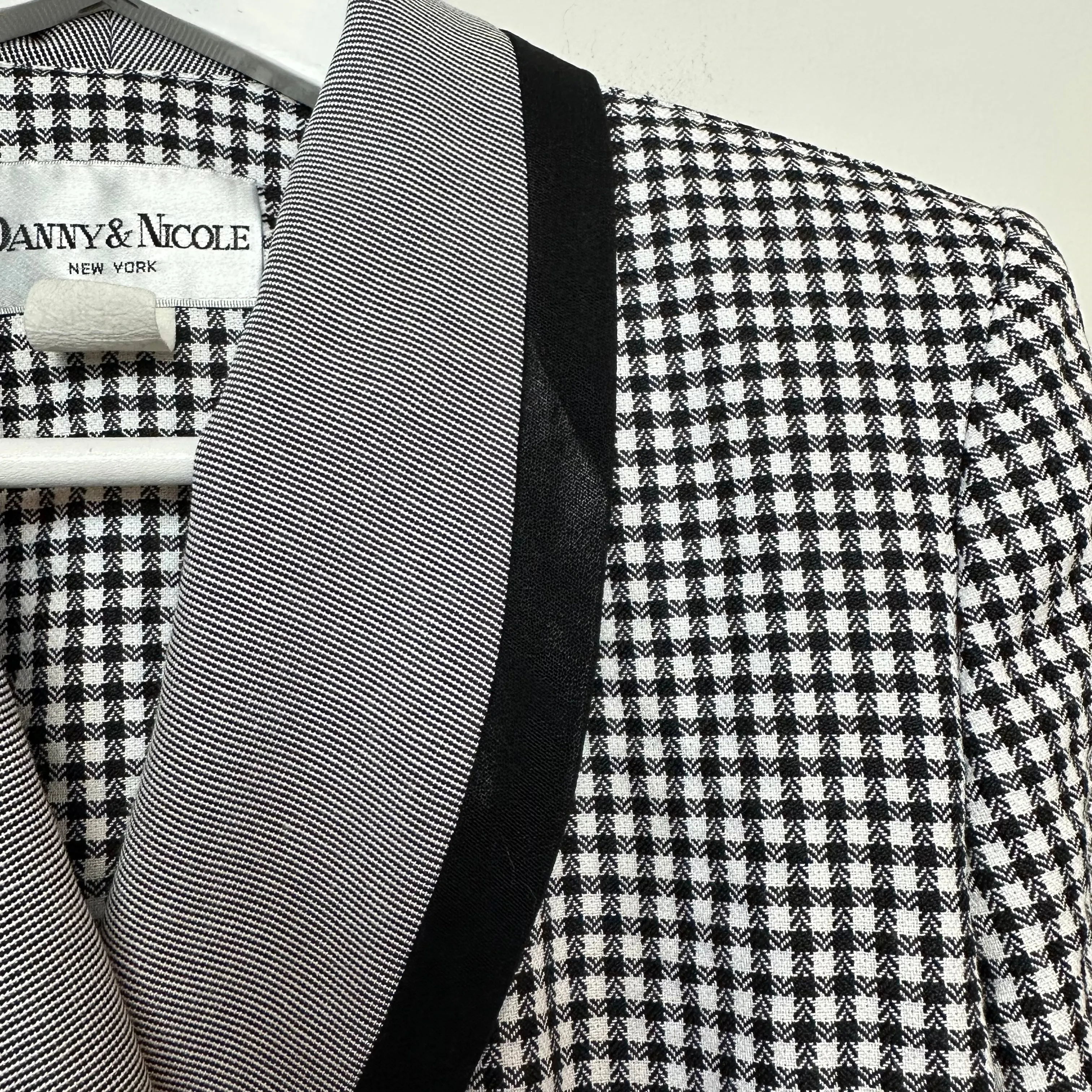 Vintage 80s Danny and Nicole Blazer Dress Black White Gingham 4P Made in the USA