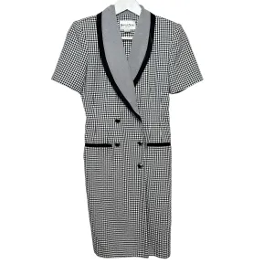 Vintage 80s Danny and Nicole Blazer Dress Black White Gingham 4P Made in the USA