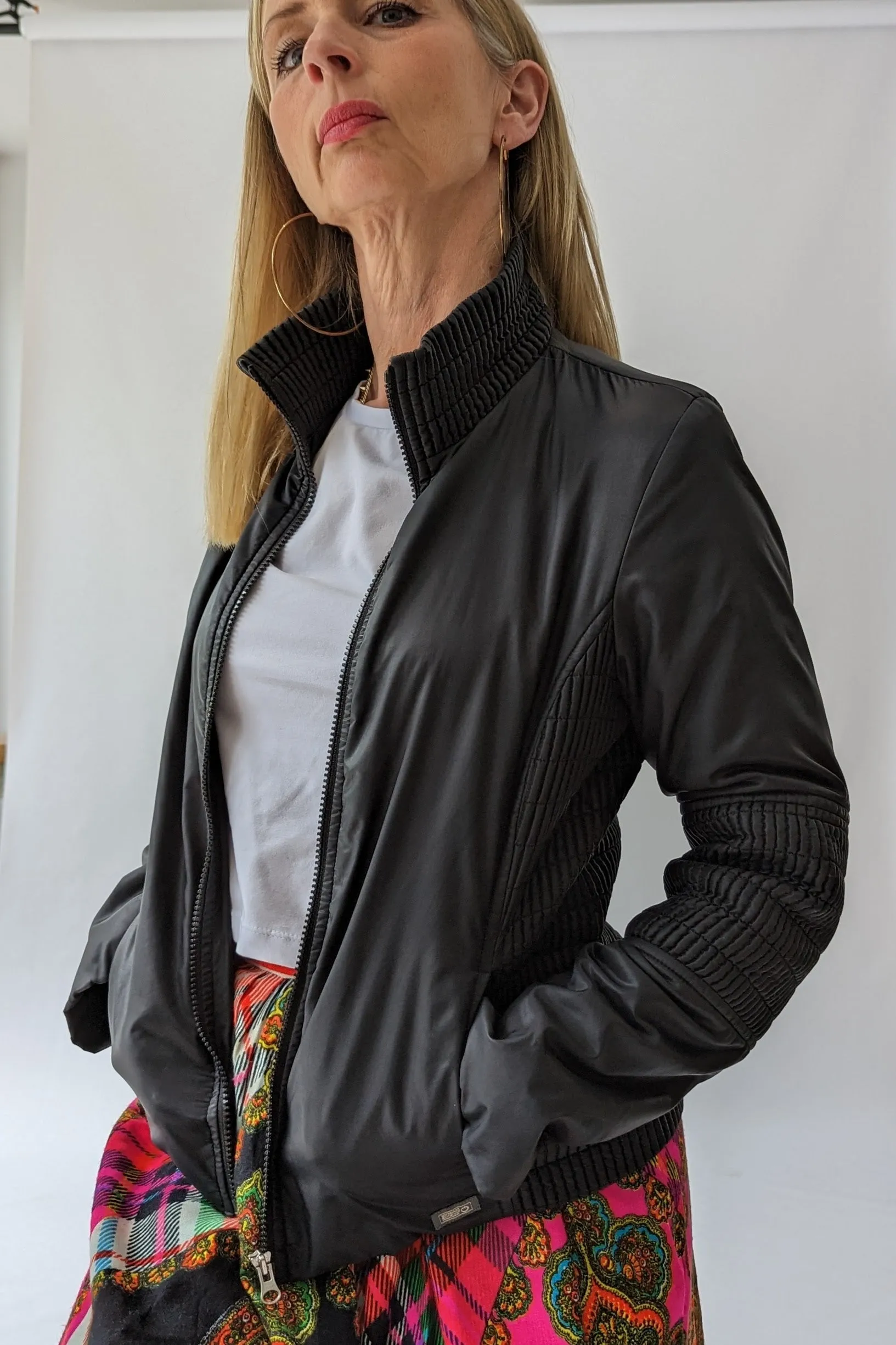 Vintage Black Lightweight Black Short Casual Jacket